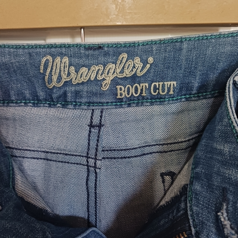 Womens Wrangler bootcut jeans Rodeo cowgirl Workwear Tall Country - Picture 4 of 7